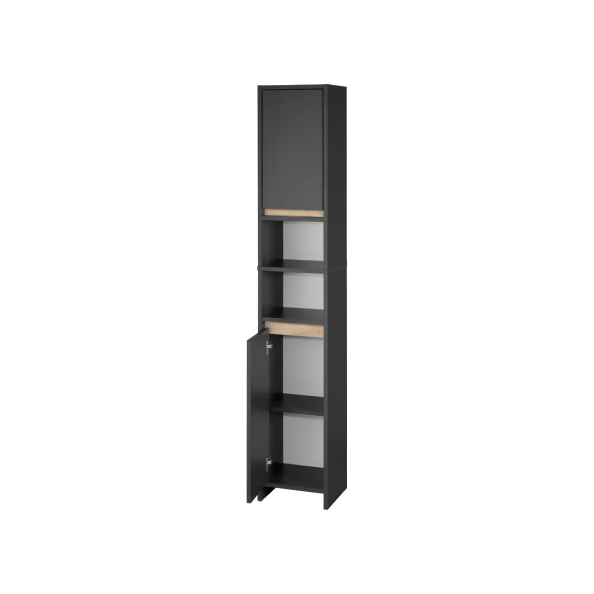 LIVARNO home Badezimmer-Hochschrank Oslo, anthrazit - B-Ware neuwertig