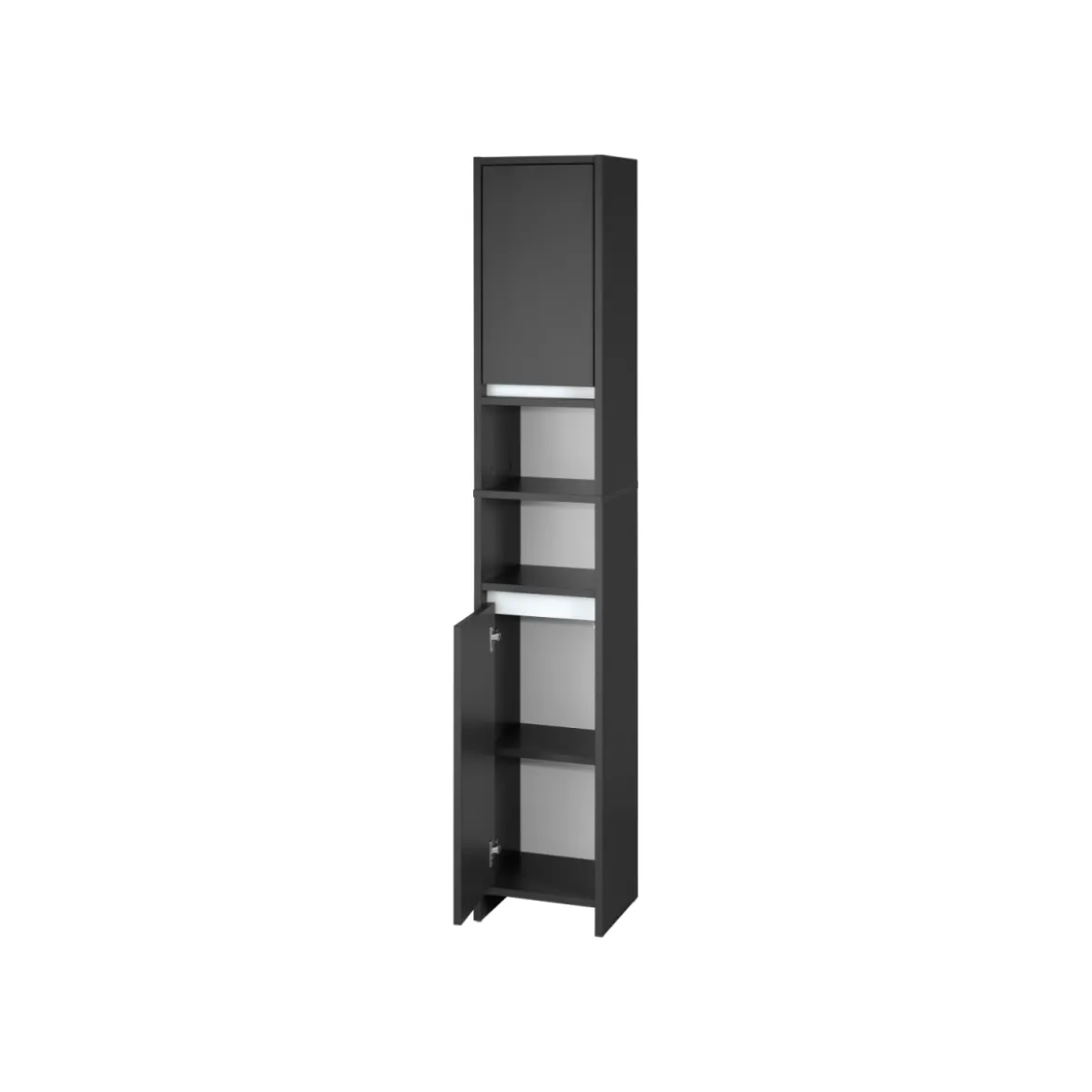 LIVARNO home Badezimmer-Hochschrank Oslo, anthrazit - B-Ware neuwertig