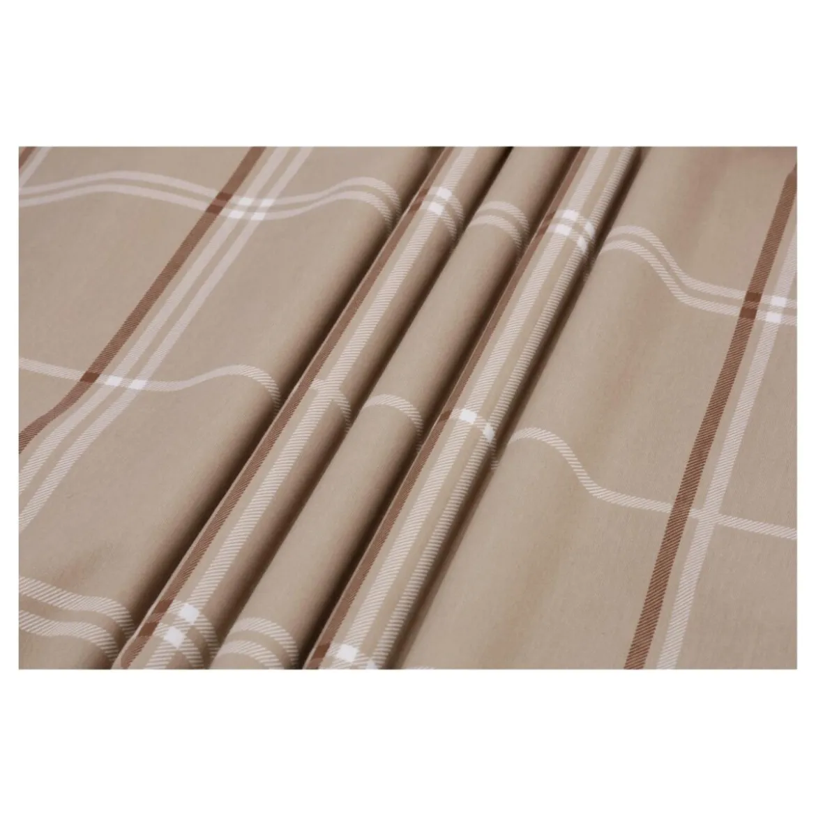 LIVARNO home Bettwäsche, aus Feinbiber, 200 x 220 cm, Karo/braun - B-Ware sehr gut