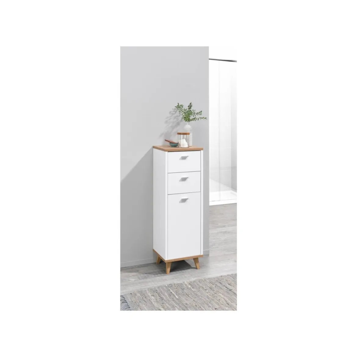 LIVARNO home »CORFU« Badezimmer-Seitenschrank, weiß - B-Ware sehr gut