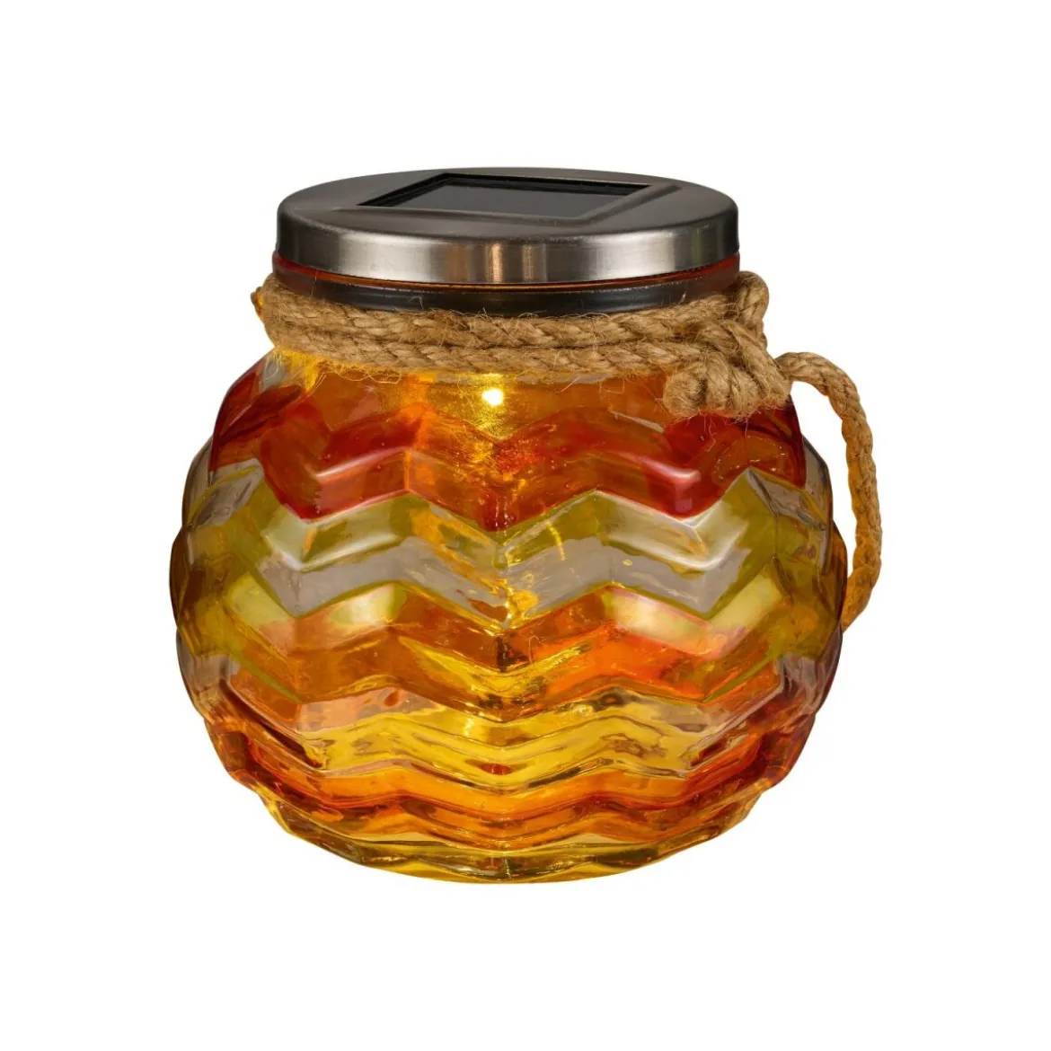 LIVARNO HOME Glas Solar bemalt oder Mosaik LED (Orange) - B-Ware Transportschaden Kosmetisch
