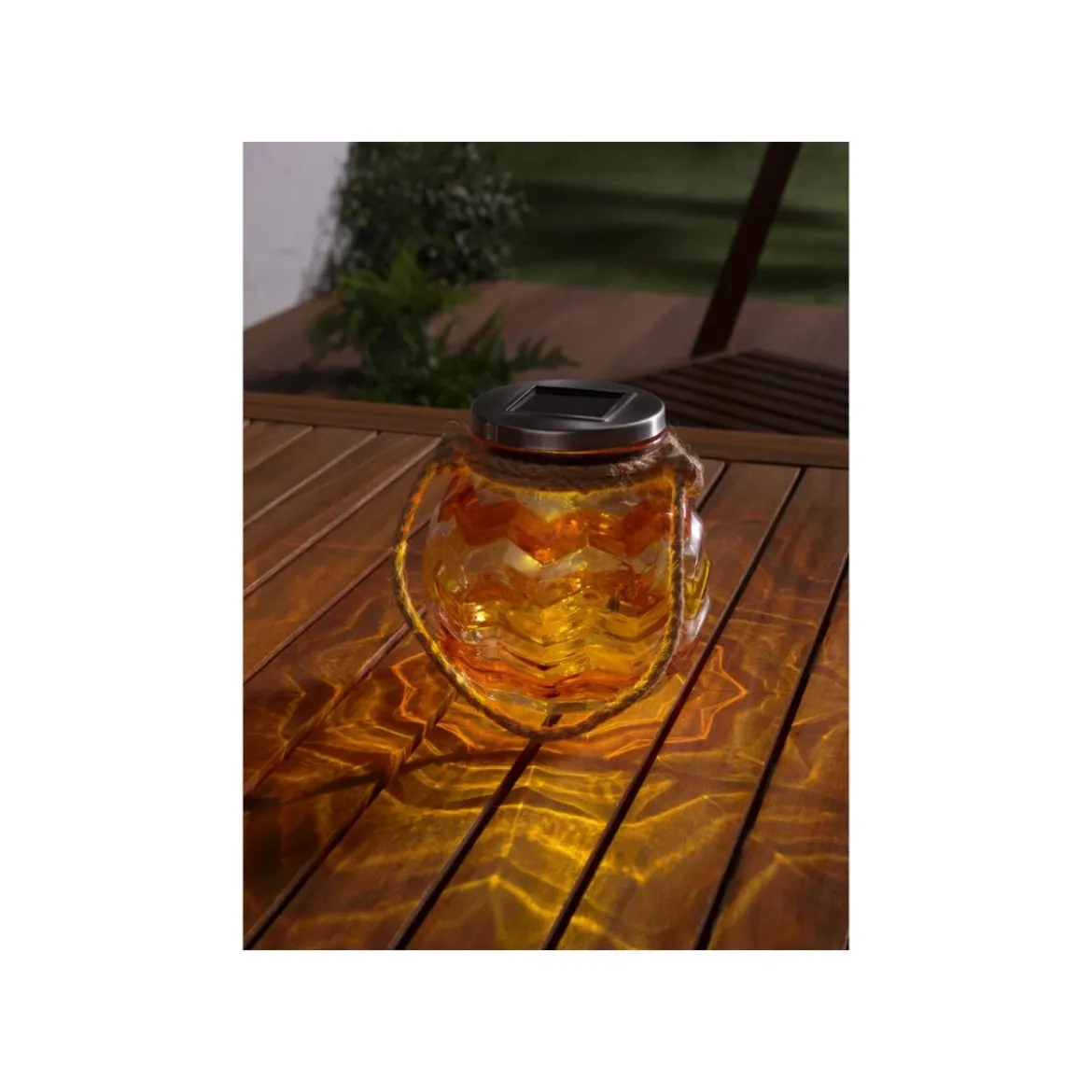 LIVARNO HOME Glas Solar bemalt oder Mosaik LED (Orange) - B-Ware Transportschaden Kosmetisch