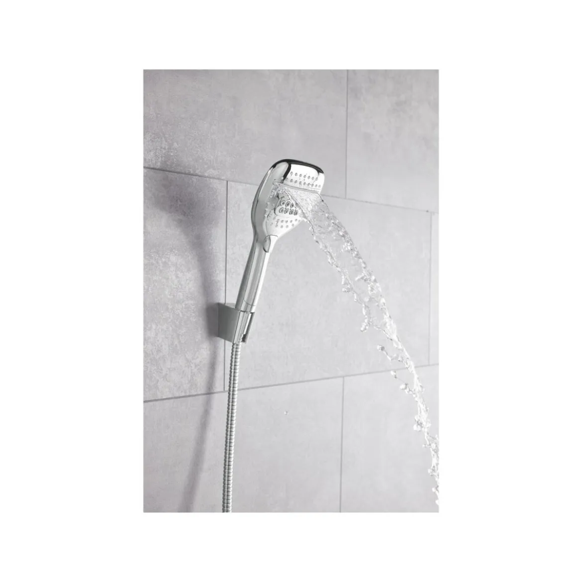 LIVARNO home Handbrause-Set, mit Wechselschalter, 3 Strahlarten, eckig - B-Ware Transportschaden Kosmetisch