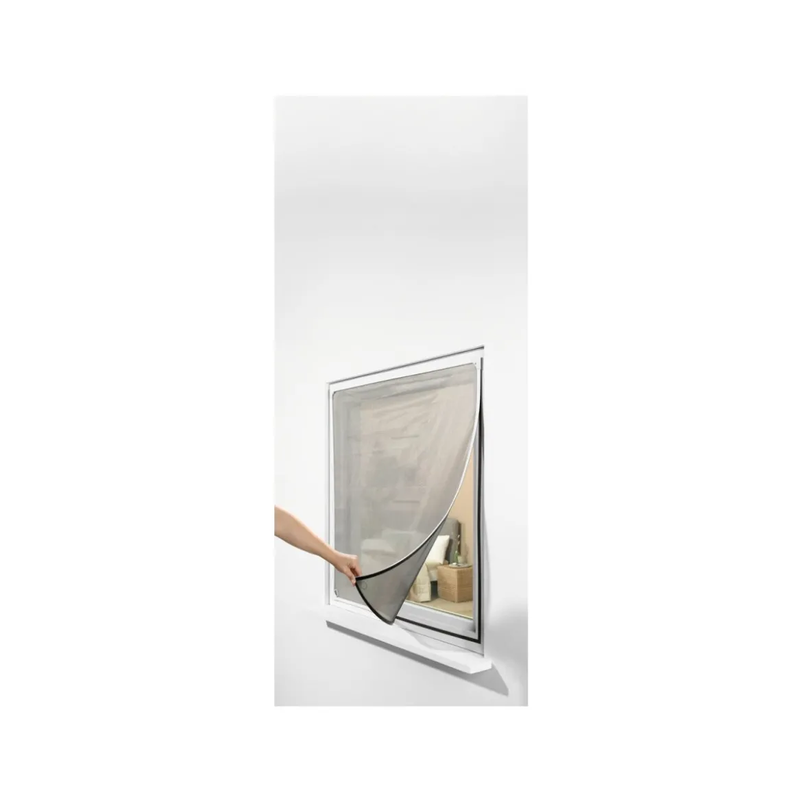 LIVARNO home Insektenschutzfenster, magnetisch, 110 x 130 cm mit Blend- und Sonnenschutz - B-Ware