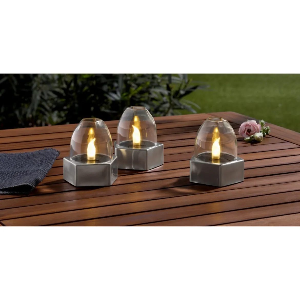 LIVARNO home LED Solarleuchten / Tischleuchten, 3 Stück - B-Ware