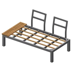 LIVARNO home Loungeecke, 3-teilig, aus Alu und Holz, braun/grau - B-Ware neuwertig