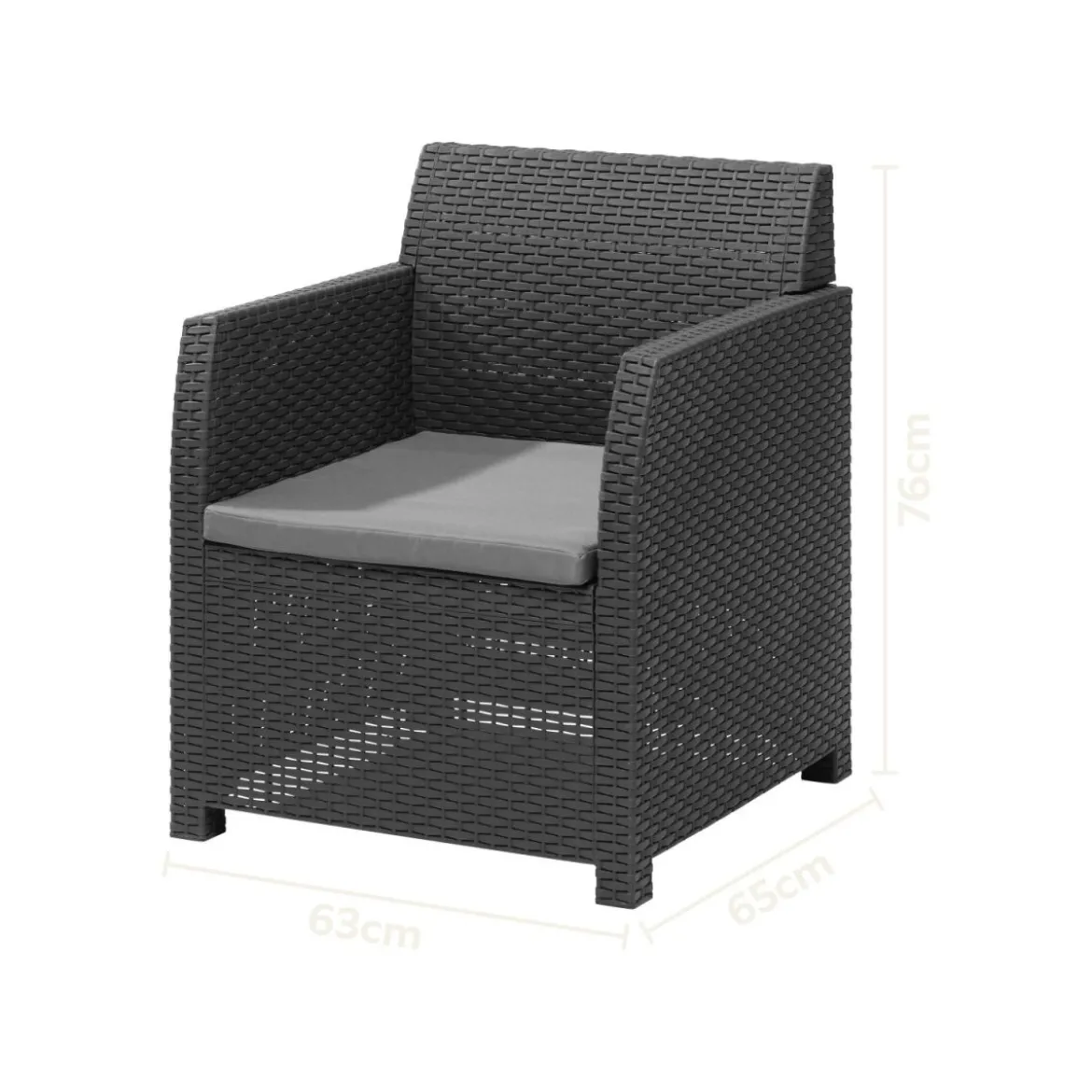LIVARNO home Loungeset mit Tisch, 4-teilig, Kunststoff, anthrazit - B-Ware neuwertig