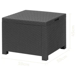 LIVARNO home Loungeset mit Tisch, 4-teilig, Kunststoff, anthrazit - B-Ware sehr gut