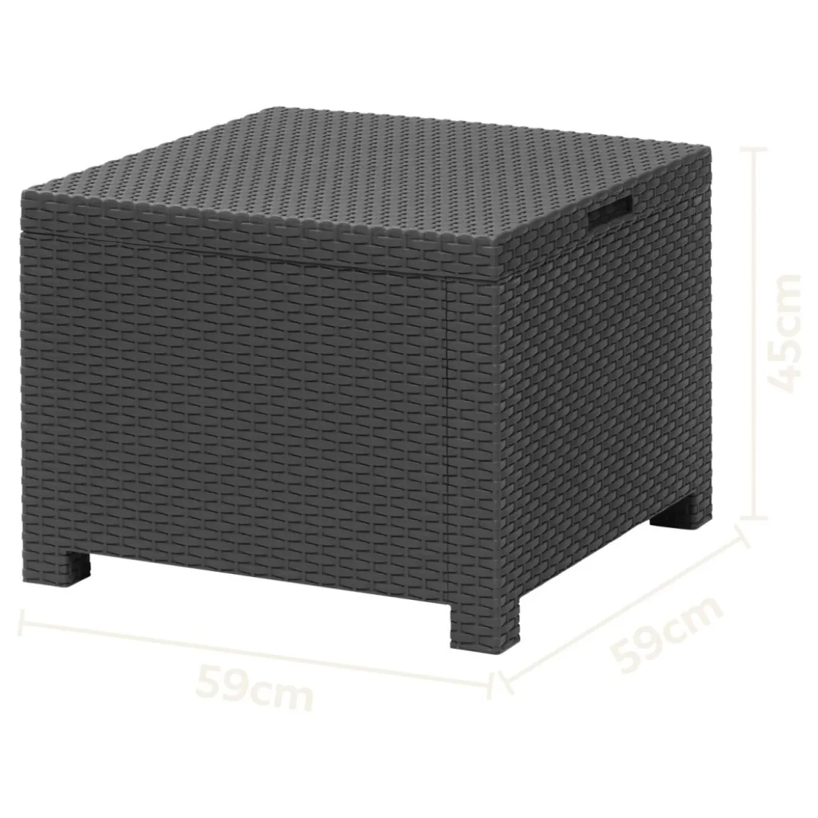 LIVARNO home Loungeset mit Tisch, 4-teilig, Kunststoff, anthrazit - B-Ware sehr gut