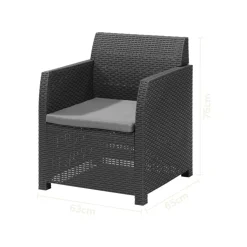 LIVARNO home Loungeset mit Tisch, 4-teilig, Kunststoff, anthrazit - B-Ware sehr gut