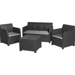 LIVARNO home Loungeset, 4-teilig, Pre Zero, anthrazit/grau - B-Ware sehr gut