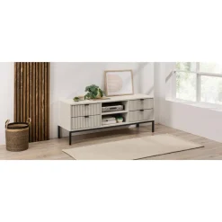 LIVARNO home Lowboard, mit Lamellen-Optik - B-Ware Transportschaden