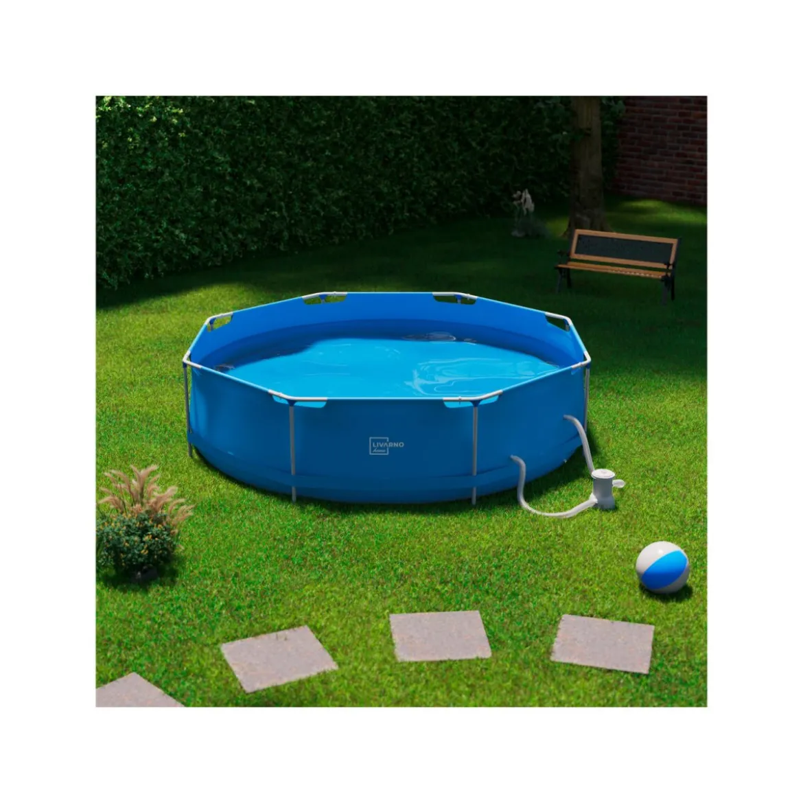 LIVARNO home Metal-Frame-Pool, Ø 300 x H 76 cm - B-Ware