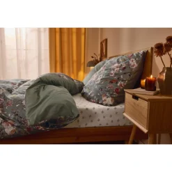 LIVARNO home Mikrofaser-Satin-Bettwäsche, 220 x 240 cm, 70 x 90 cm, Fasan - B-Ware neuwertig