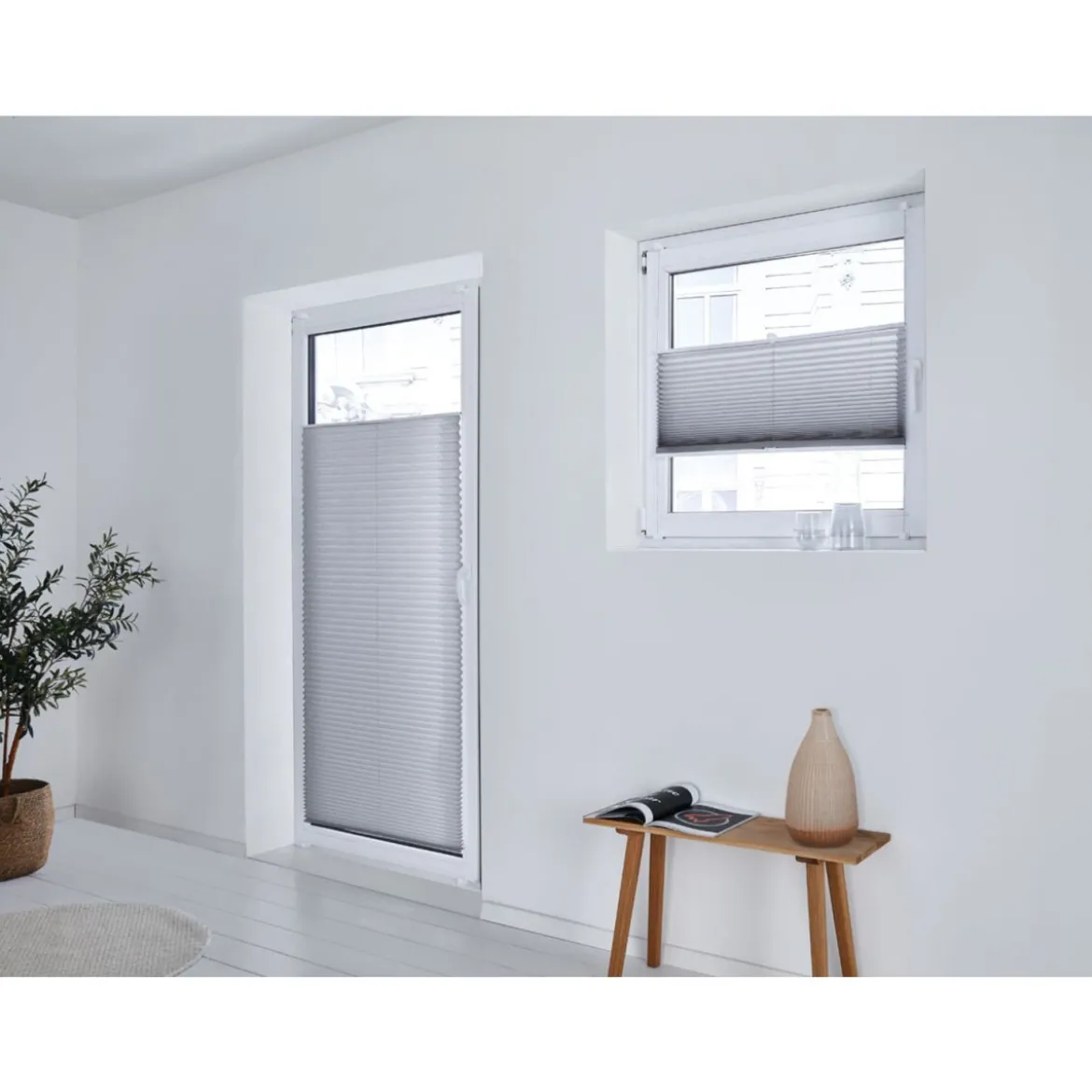 LIVARNO home Plissee Rollo, für Fenster (dunkelgrau, 100 x 130cm) - B-Ware sehr gut
