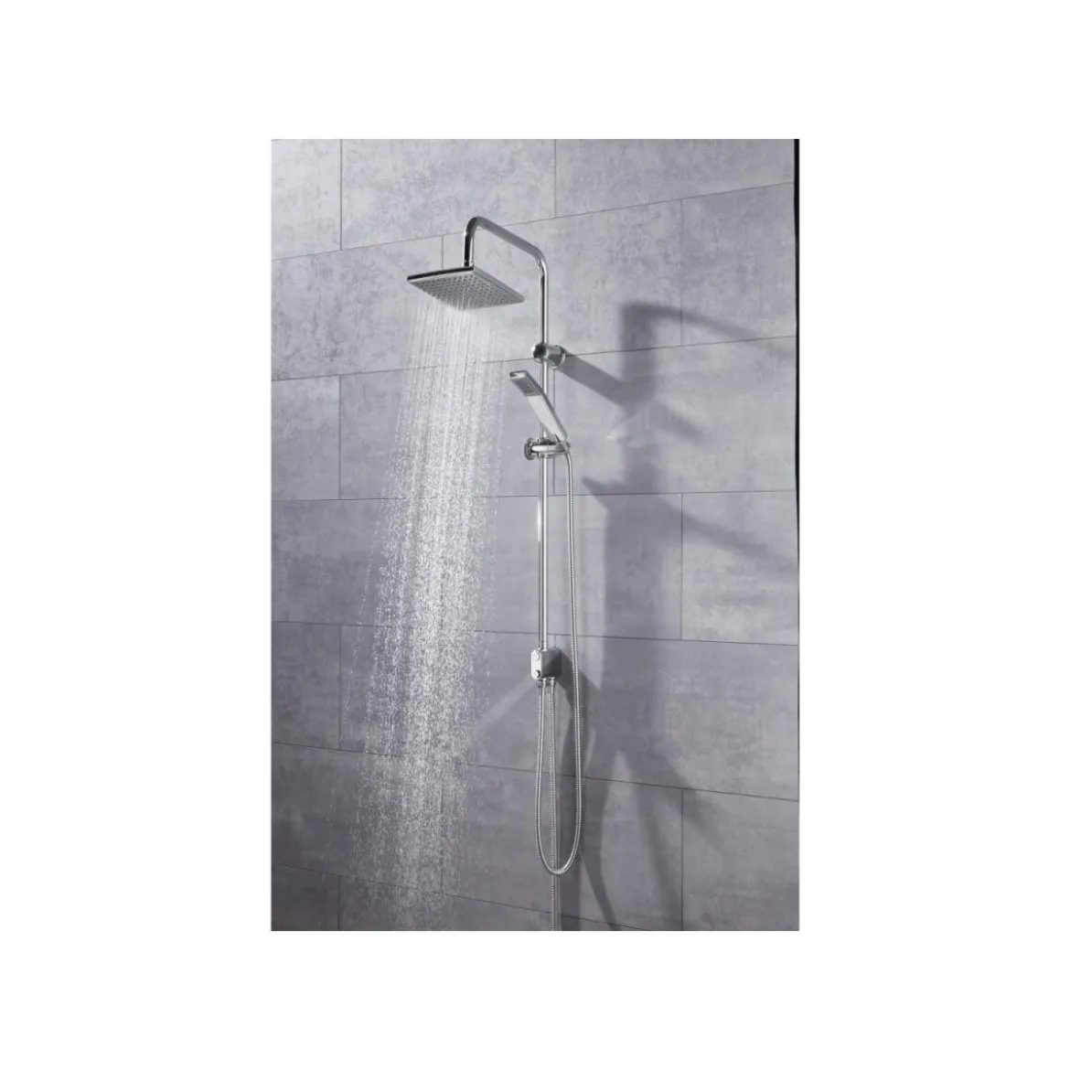 LIVARNO home Regenbrauseset mit Wassersparer Duschbrauseset mit Wassersparer Überkopfbrause-Set mit Wassersparer - B-Ware neuwertig