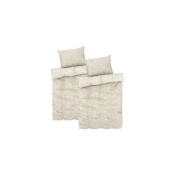 LIVARNO home Renforcé Bettwäsche-Set, 140 x 200 cm, 70 x 90 cm, 4-teilig, gemustert beige - B-Ware sehr gut