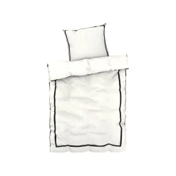 LIVARNO home Satin-Wendebettwäsche, 155 x 220 cm, weiß/schwarz - B-Ware neuwertig