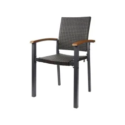 LIVARNO home Stapelstuhl »Valencia«, mit PE-Rattan Geflecht, braun/schwarz - B-Ware neuwertig