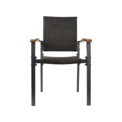 LIVARNO home Stapelstuhl »Valencia«, mit PE-Rattan Geflecht, braun/schwarz - B-Ware neuwertig
