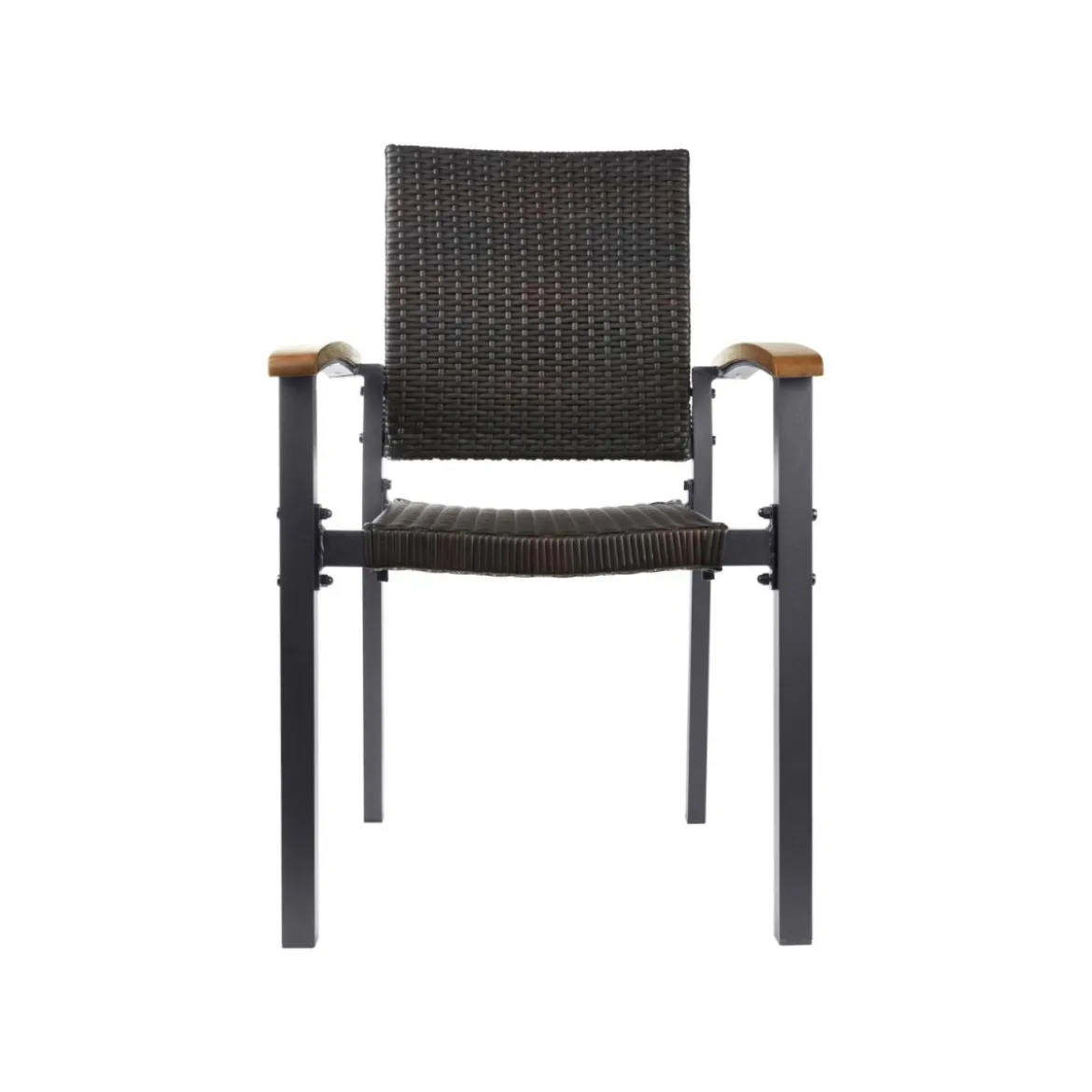 LIVARNO home Stapelstuhl »Valencia«, mit PE-Rattan Geflecht, braun/schwarz - B-Ware neuwertig