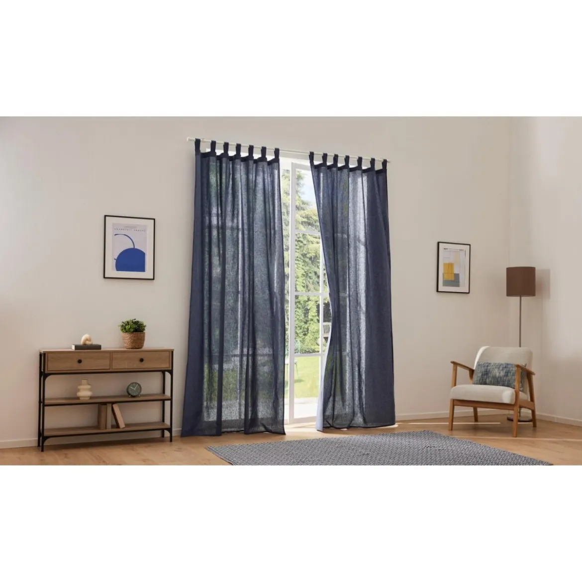 LIVARNO home Vorhangschal-Set, 2 Stück, 135 x 240 cm (Anthrazit) - B-Ware sehr gut