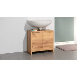 LIVARNO home Waschbeckenunterschrank Verona, in Eiche Wotan - B-Ware sehr gut