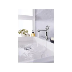 LIVARNO home Waschtischarmatur mit Knopfhebel (silber) - B-Ware neuwertig