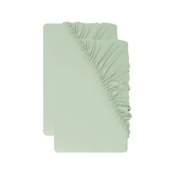 LIVARNO® Jersey-Spannbettlaken-Set, 2 Stück, 180-200 x 200 cm (Grün) - B-Ware neuwertig
