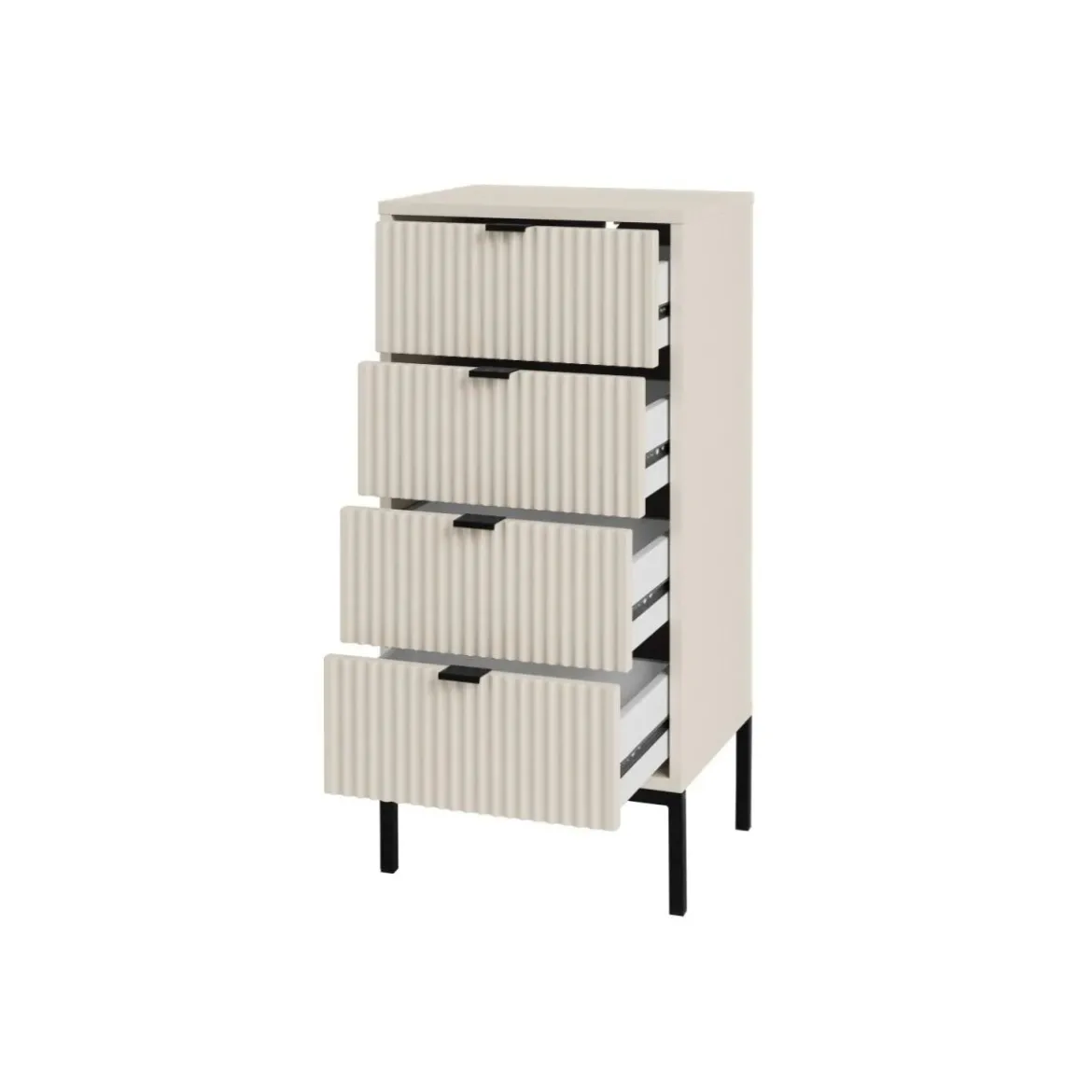 LIVARNO® Kommode, mit Lamellen-Optik, sandbeige - B-Ware