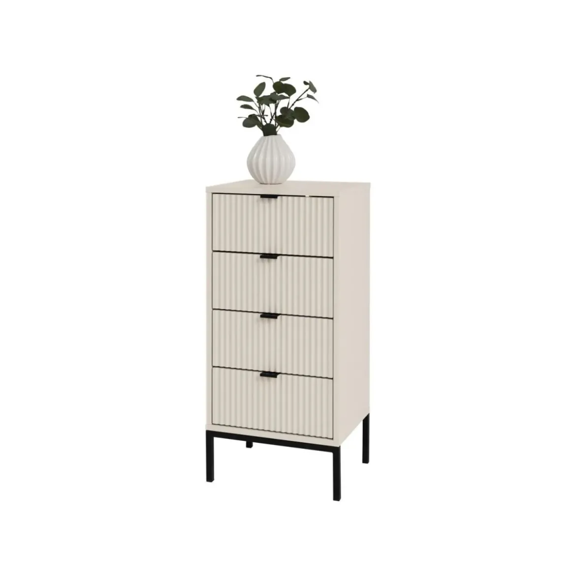 LIVARNO® Kommode, mit Lamellen-Optik, sandbeige - B-Ware
