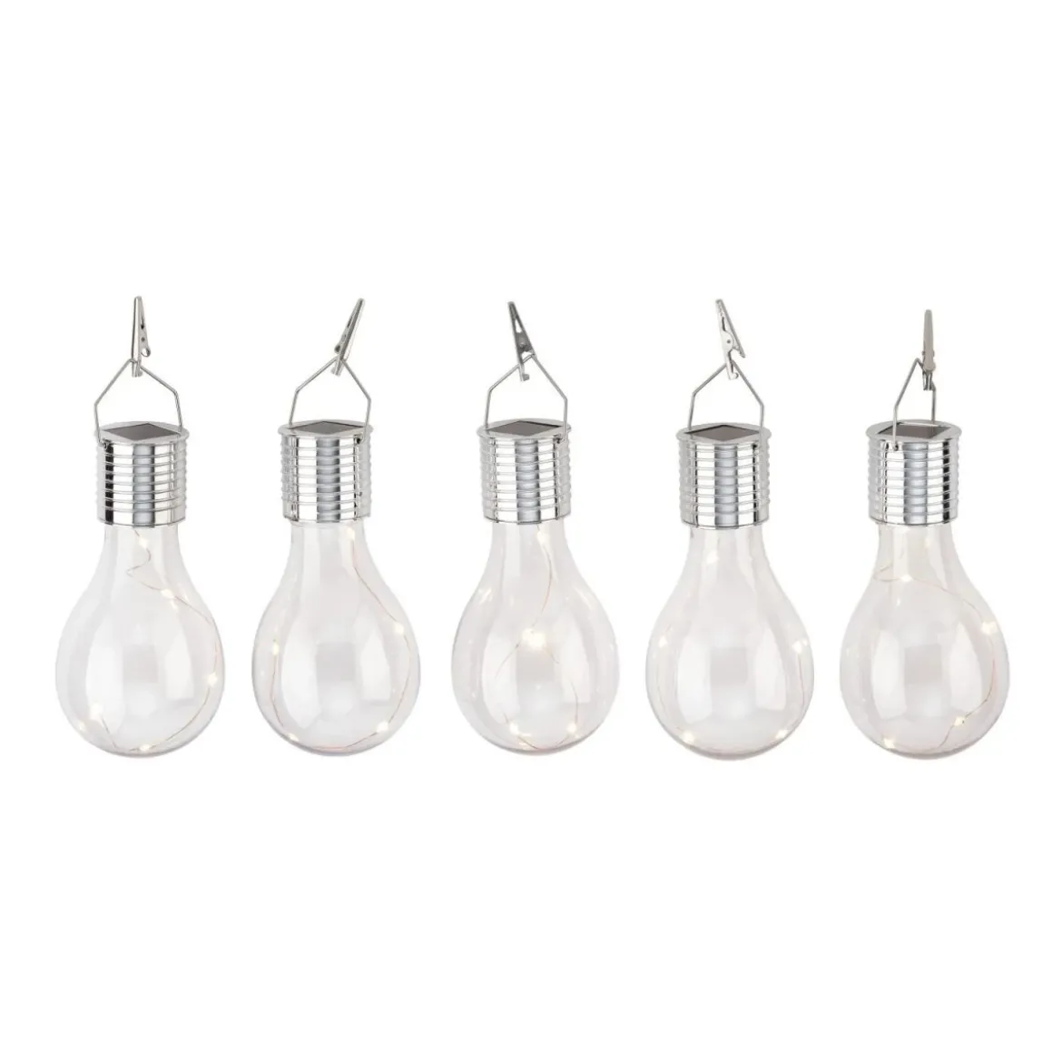 LIVARNO® LED-Solar-Glühbirnen, 5 Stück (Transparent) - B-Ware neuwertig
