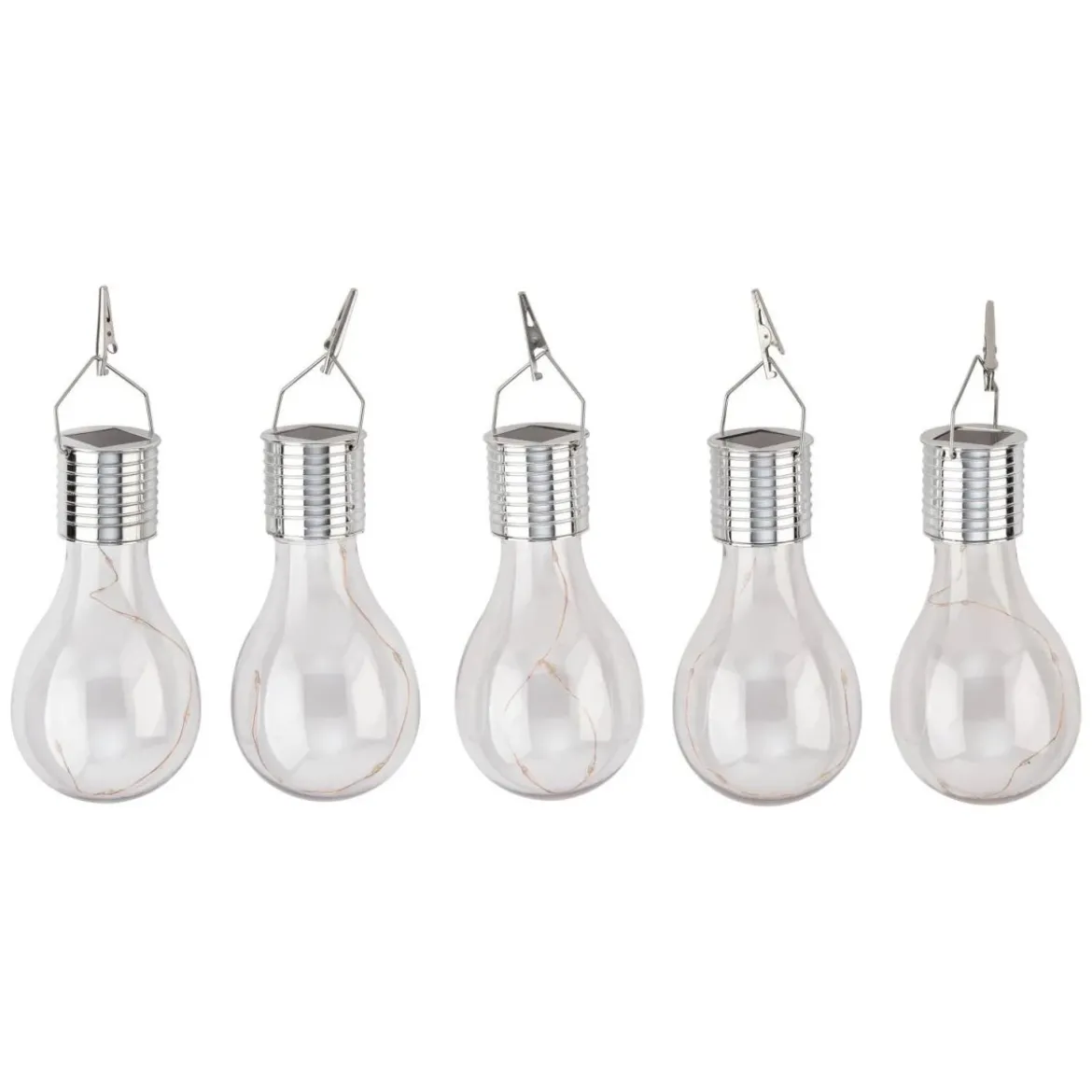 LIVARNO® LED-Solar-Glühbirnen, 5 Stück (Transparent) - B-Ware neuwertig