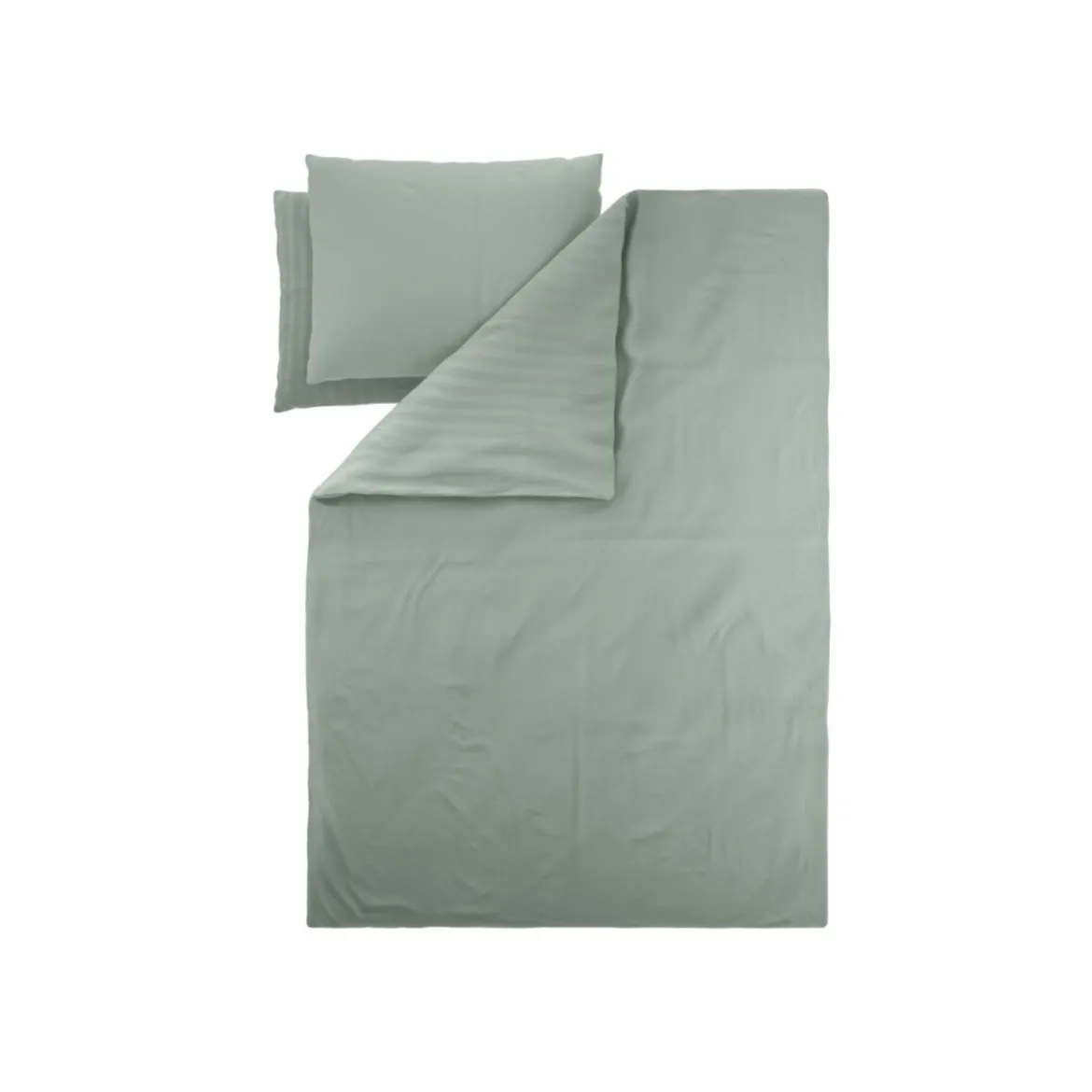 LIVARNO® Luxusiöse Satinbettwäsche, aus Baumwoll-Bambus-Mischung, 240 x 220 cm, grün - B-Ware neuwertig