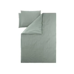 LIVARNO® Luxusiöse Satinbettwäsche, aus Baumwoll-Bambus-Mischung, 240 x 220 cm, grün - B-Ware neuwertig