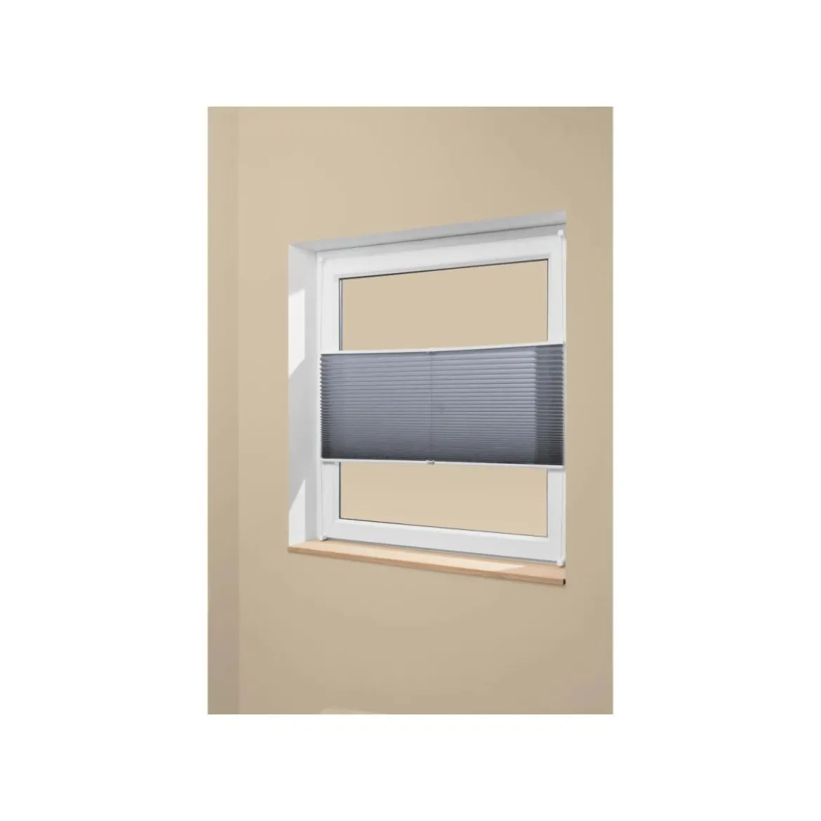 LIVARNO® Plissee-Rollo für Fenster, ohne Bohren, 80 x 130 cm - B-Ware