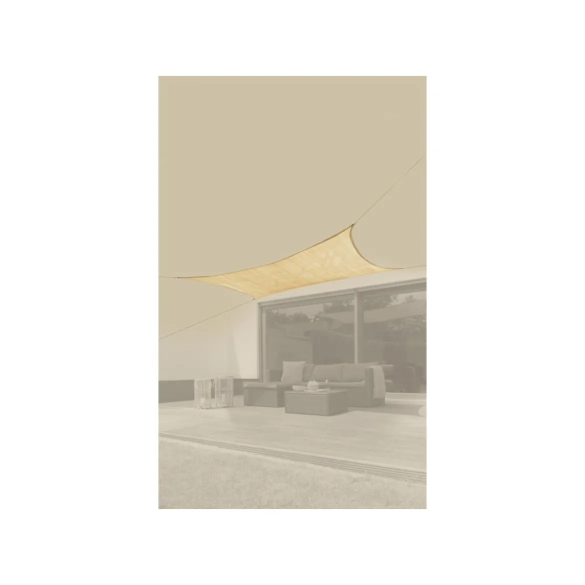 LIVARNO® Sonnensegel, rechteckig (Beige) - B-Ware neuwertig