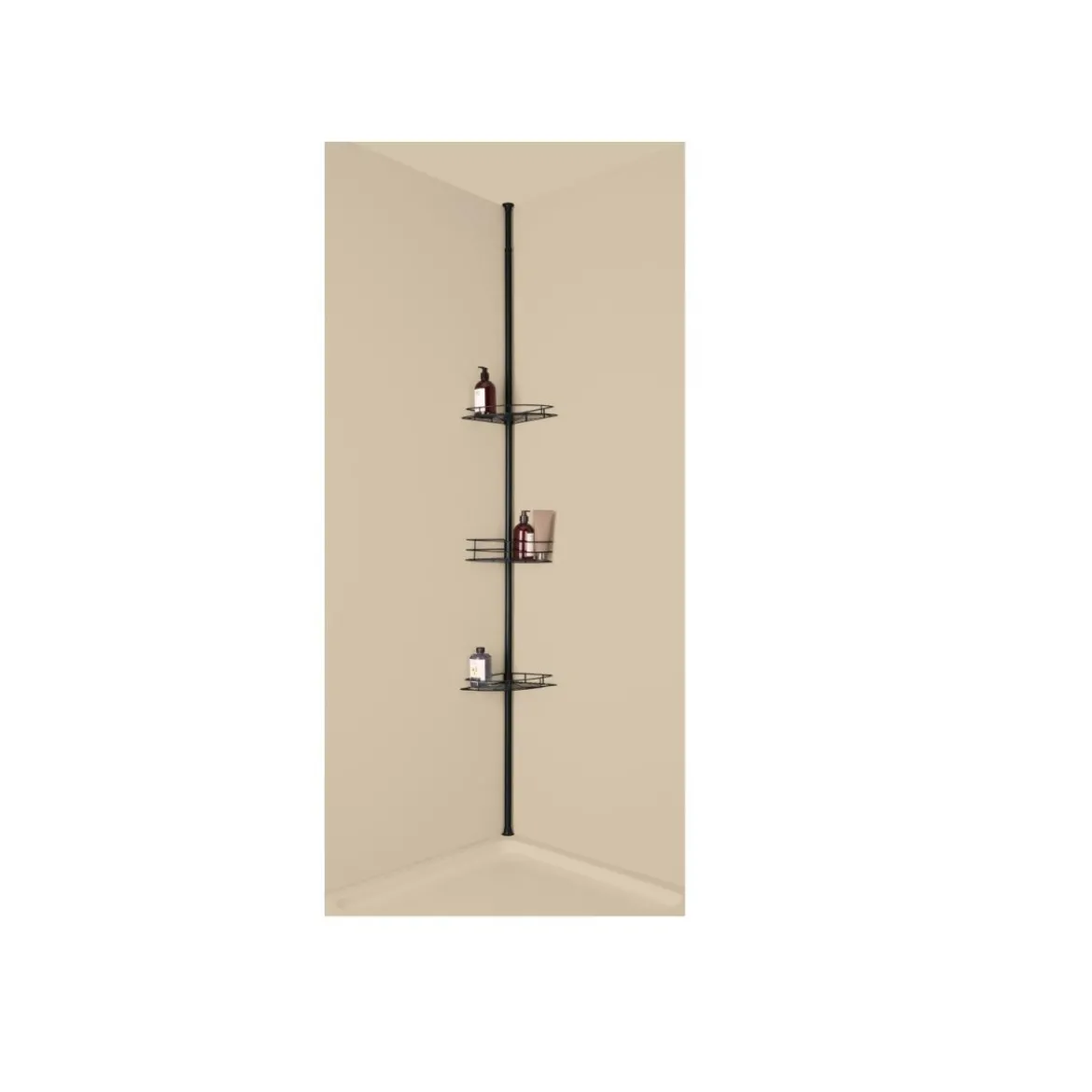 LIVARNO® Teleskop-Badregal, schwarz - B-Ware