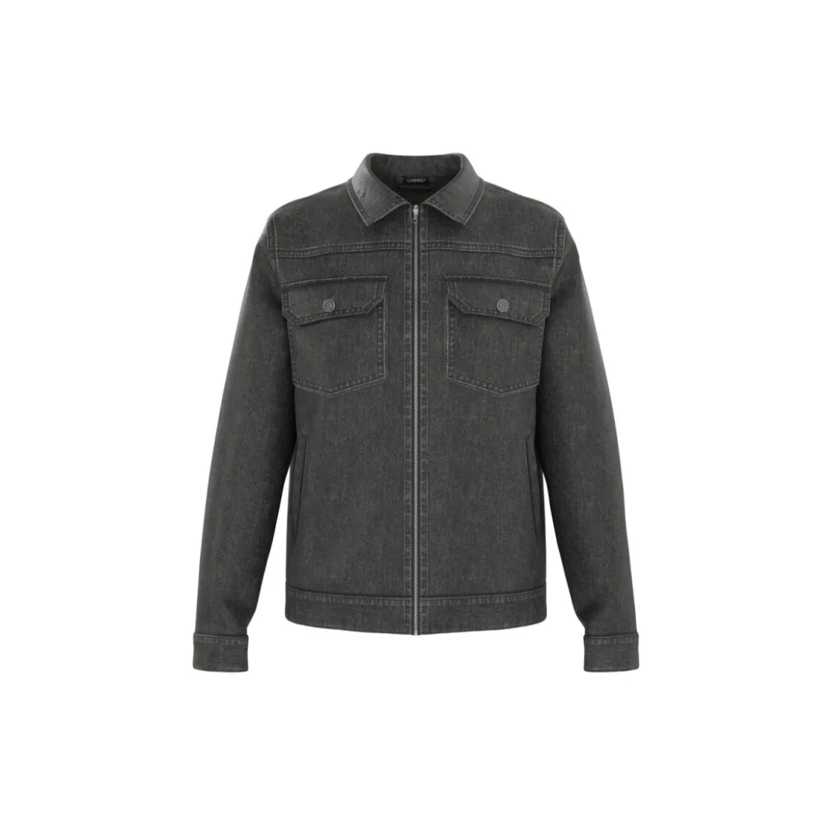 LIVERGY® Herren-Jeansjacke, aus reiner Baumwolle, S, schwarz - B-Ware neuwertig