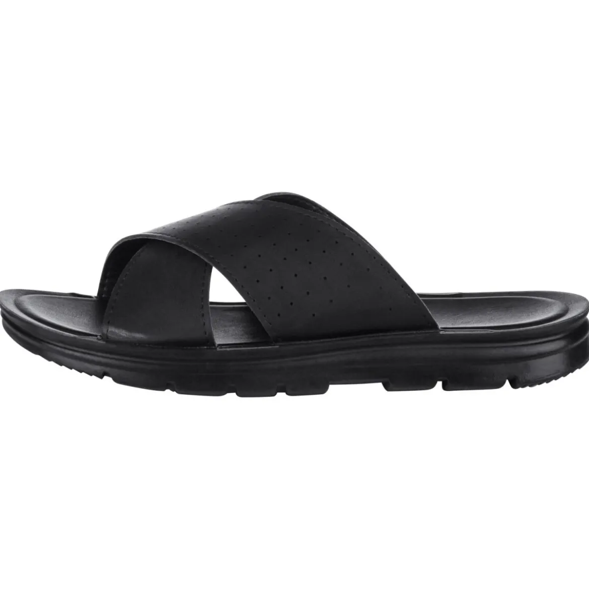 LIVERGY® Herren Pantoletten, in Veloursoptik (Schwarz, 42) - B-Ware neuwertig