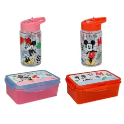 Lizenz Minnie & Mickey Trinkflasche und Brotdose - B-Ware