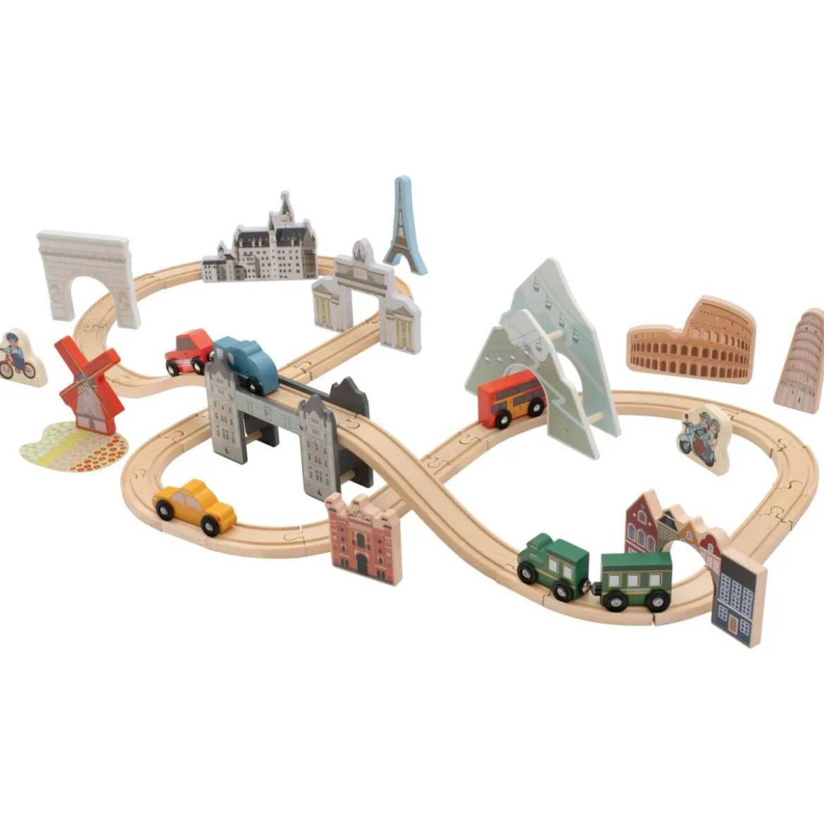 lupilu® Holzeisenbahn-Set, Europareise - B-Ware sehr gut