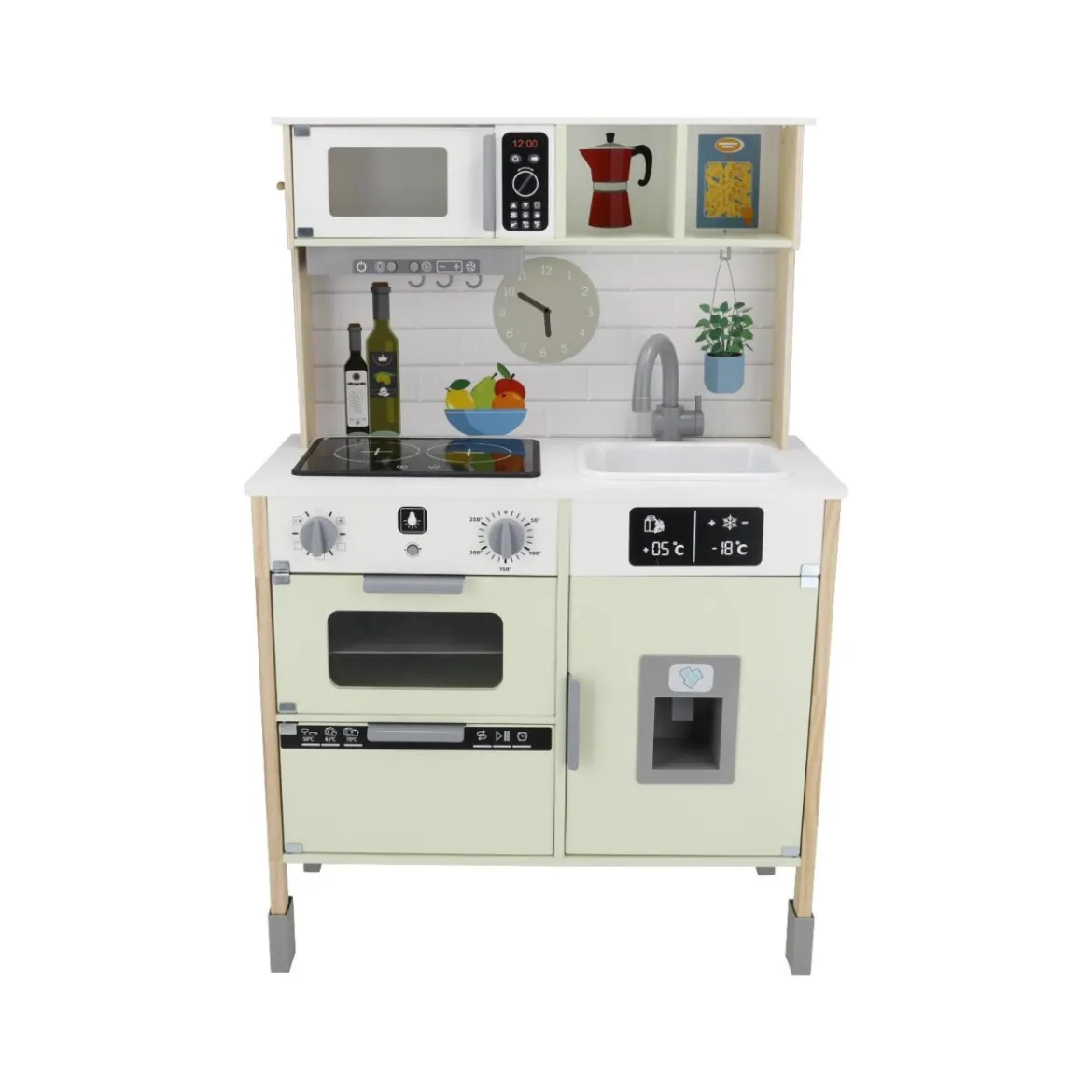 LUPILU® Holz-Küche, 3-fach höhenverstellbar, mit bespielbarer Rückseite - B-Ware