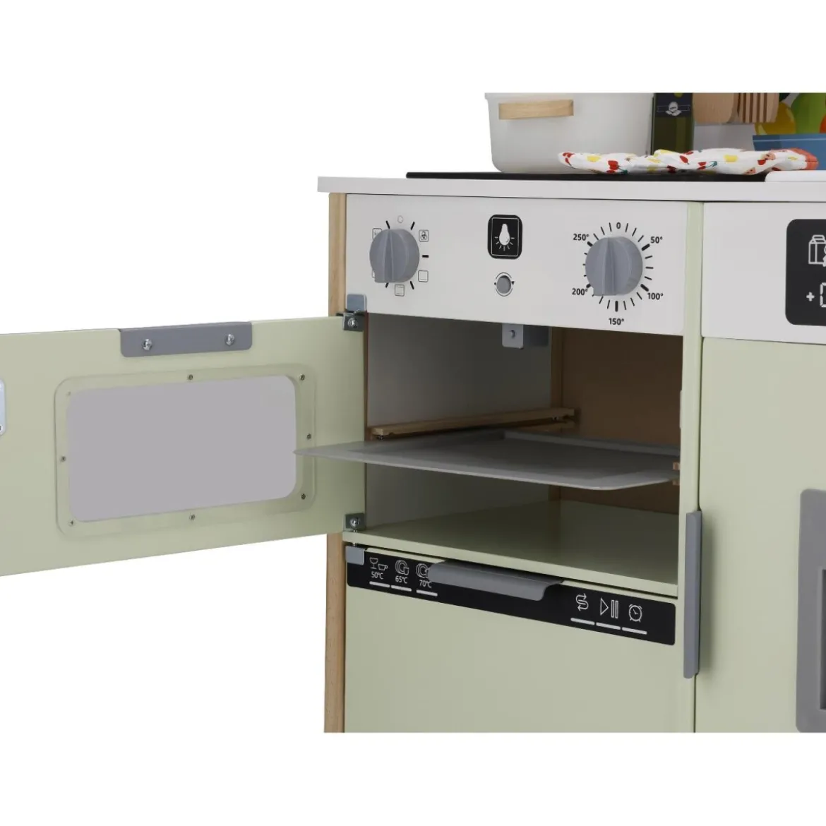 LUPILU® Holz-Küche, 3-fach höhenverstellbar, mit bespielbarer Rückseite - B-Ware