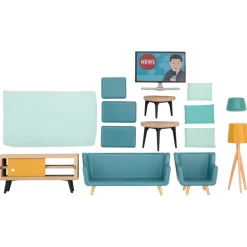 lupilu® Puppenhaus- Zubehör (Wohnzimmer) - B-Ware neuwertig