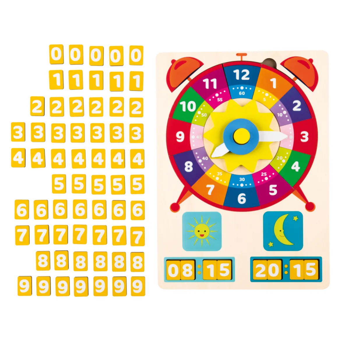 LUPILU® Rechen-Steckspiel / Buchstaben-Steckspiel / Uhren-Puzzle / Zahlen-Puzzle / Körper-Puzzle (Uhr) - B-Ware neuwertig