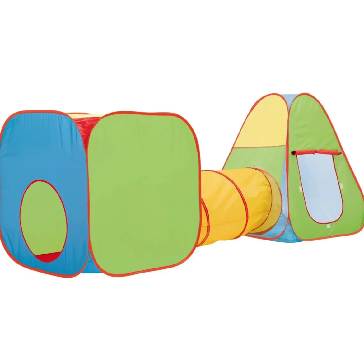 LUPILU® Spielzelte mit Tunnel (grün/gelb/rot) - B-Ware neuwertig