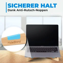 MateStand Ergonomischer Laptopständer, Bambus, bis 16 Zoll - B-Ware neuwertig