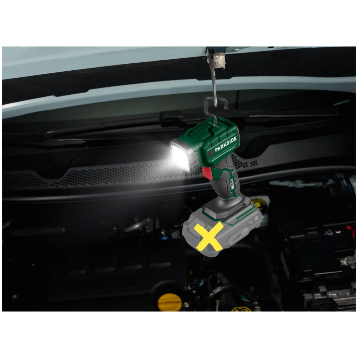 PARKSIDE® Akku-Arbeitsleuchte, ohne Akku und Ladegerät, LED-Handlampe PLHLA 20 Li A1 - B-Ware sehr gut