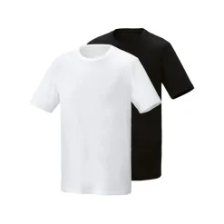 PARKSIDE® Herren-T-Shirts, 2 Stück, mit HeiQ Mint™ Technologie, M, schwarz/weiß - B-Ware neuwertig